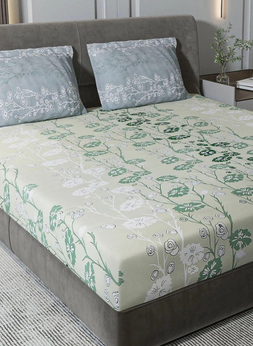 180TC Pure Cotton King Bedsheet with 2 Pillow Covers