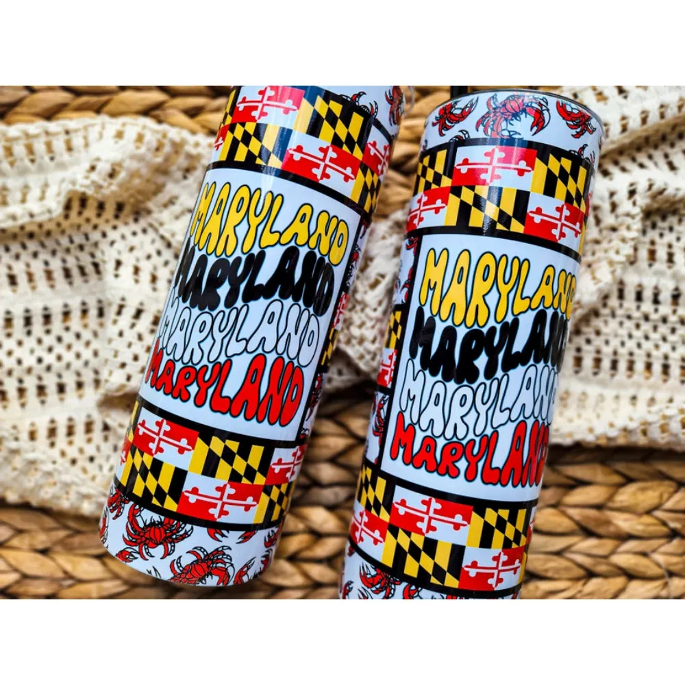 20 oz Tumbler: Maryland and Crab Drinkware Theme