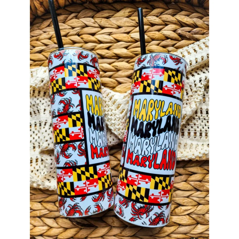 20 oz Tumbler: Maryland and Crab Drinkware Theme