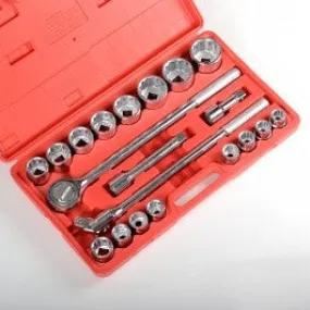 21Pc. 3/4" Drive Metric Size Sized Large Ratchet Socket Set Tool Kit Wrench