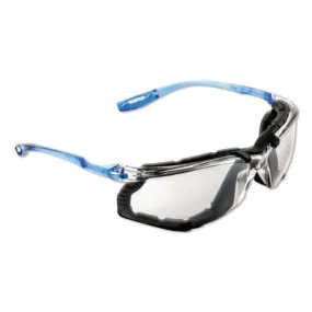 3M™ CCS Protective Eyewear, I/O Mirror Polycarbonate Lens, Anti-Fog, Clear Plastic Frame, Light Blue Temple, 11874-00000-20