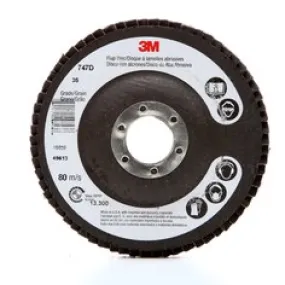 3M™ Flap Disc 747D, 60, T27, 4-1/2 in x 7/8 in, 10 ea/Case