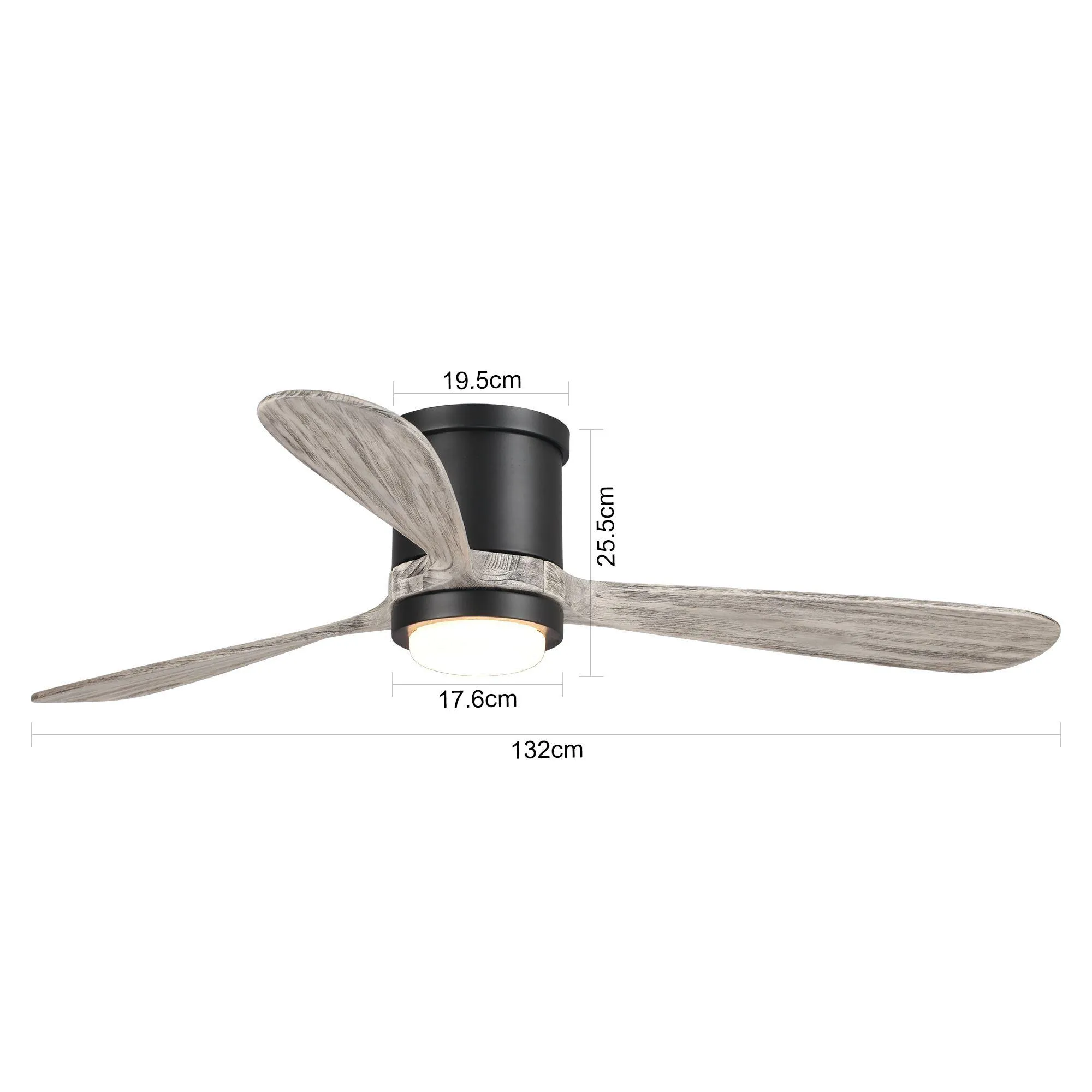 52" Anyan Farmhouse Flush Mount Reversible Ceiling Fan with Lighting and Remote Control