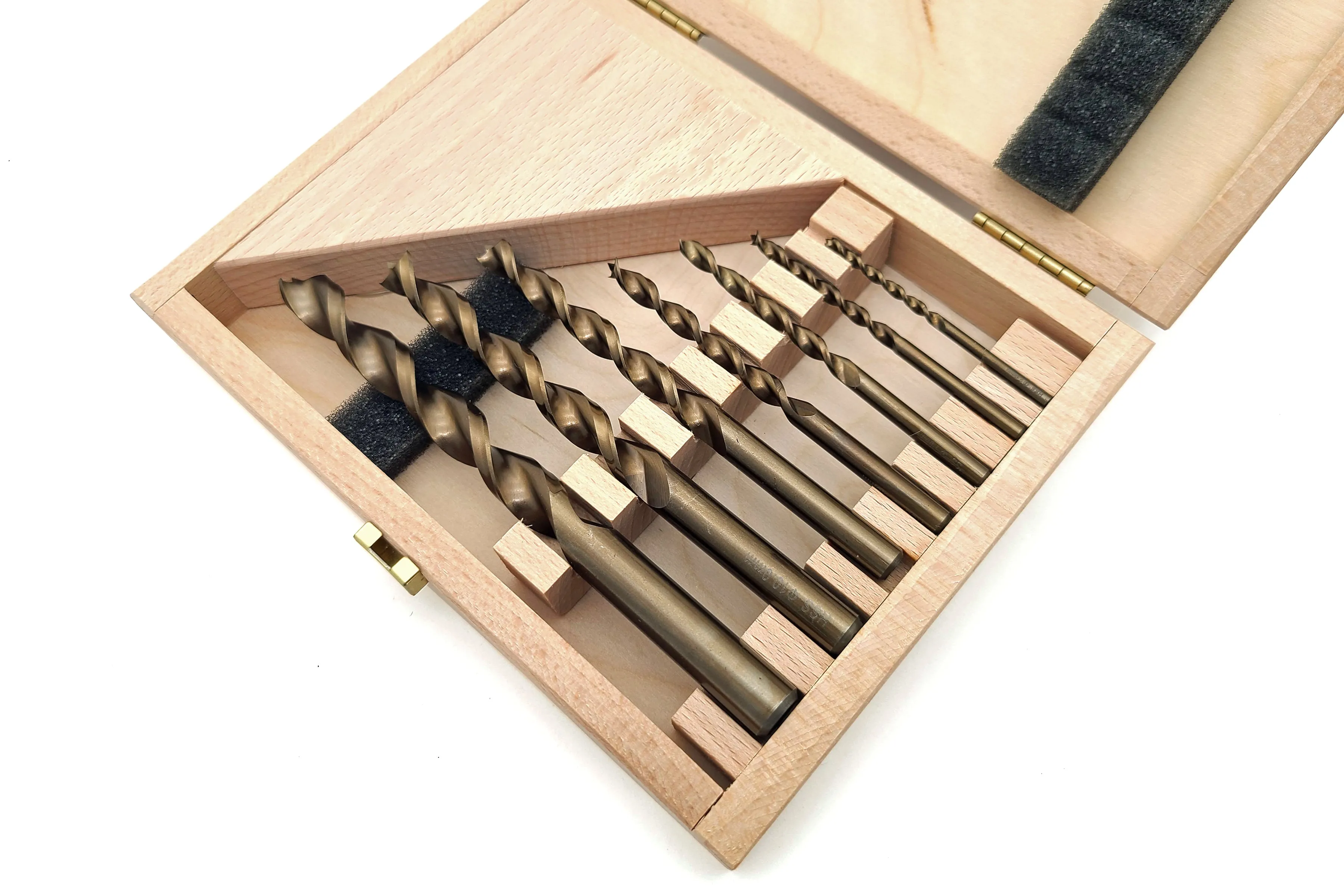 7 Piece Famag Metric Set Brad Point Drill Bits High Speed Steel HSS 3mm - 12mm In Wood Box