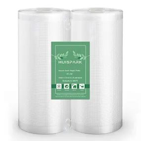 8''x50' Vacuum Sealer Food Storage Bags Heat Sealing Bag Sous Vide Cooking Available, Vacuum Food Chef Bags,All Vacuum Sealer Can Use(2Roll/Pack)