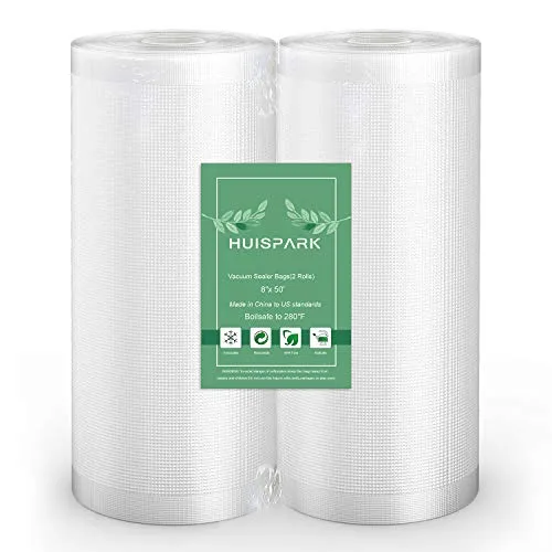 8''x50' Vacuum Sealer Food Storage Bags Heat Sealing Bag Sous Vide Cooking Available, Vacuum Food Chef Bags,All Vacuum Sealer Can Use(2Roll/Pack)