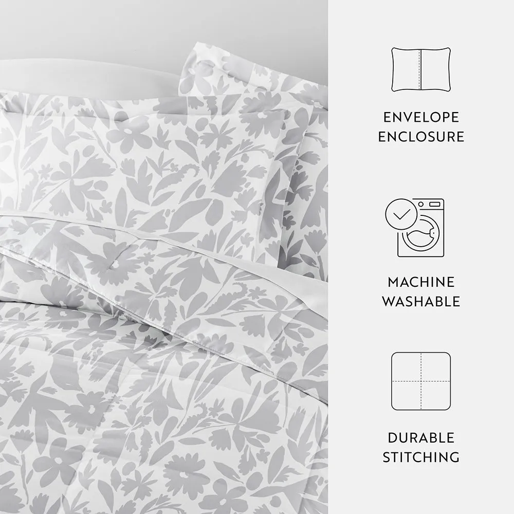 Abstract Garden Patterned Down-Alternative Comforter Set