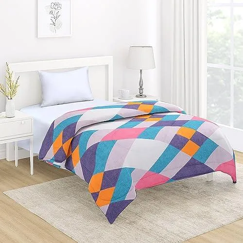 AC Comforter and Bedding Set for Single Bed, Abstract Geometric Pastel