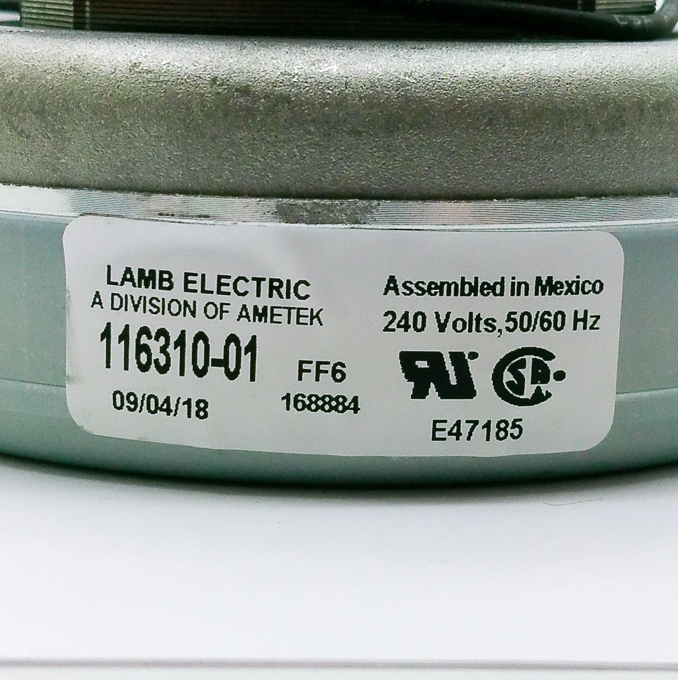 Ametek Lamb 240V 1-Stage 5.7" Vacuum Motor 116310-01