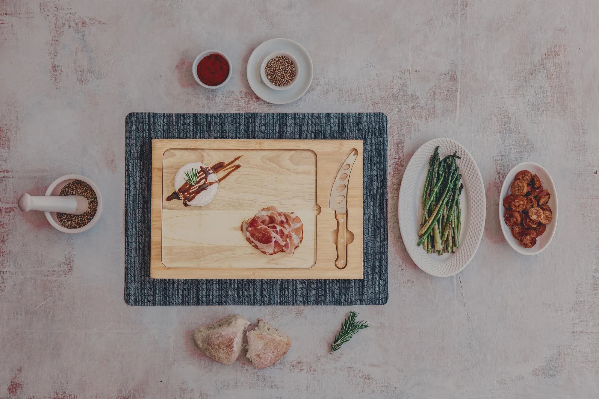 Anaheim Ducks Hockey Rink - Icon Glass Top Cutting Board & Knife Set