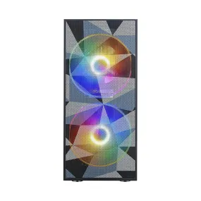 Ant Esports ICE-310MT Mid-Tower ATX Computer Case I Gaming Cabinet – Black Support ATX/Micro-ATX/ITX Motherboard with 2 x 180 mm Rainbow Front Fans and 1 x 120 mm Rear Fan Pre-Installed