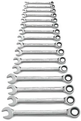 Apex Tool Group 16 Pc. Combination Ratcheting Wrench Sets, Metric, 9416