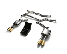 ARMYTRIX Stainless Steel Valvetronic Catback Exhaust System Quad Gold Tips Audi A4 | A5 B8 202008-202120