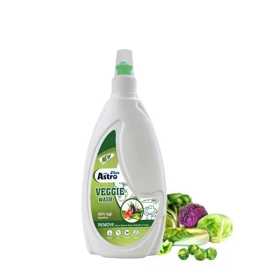 ASTRO PLUS Veggie Wash Clean Fruits & Vegetables Natural Action, Removes Pesticides Germs Safe to use on Veggies and Fruits Washing Liquid (500 ml)