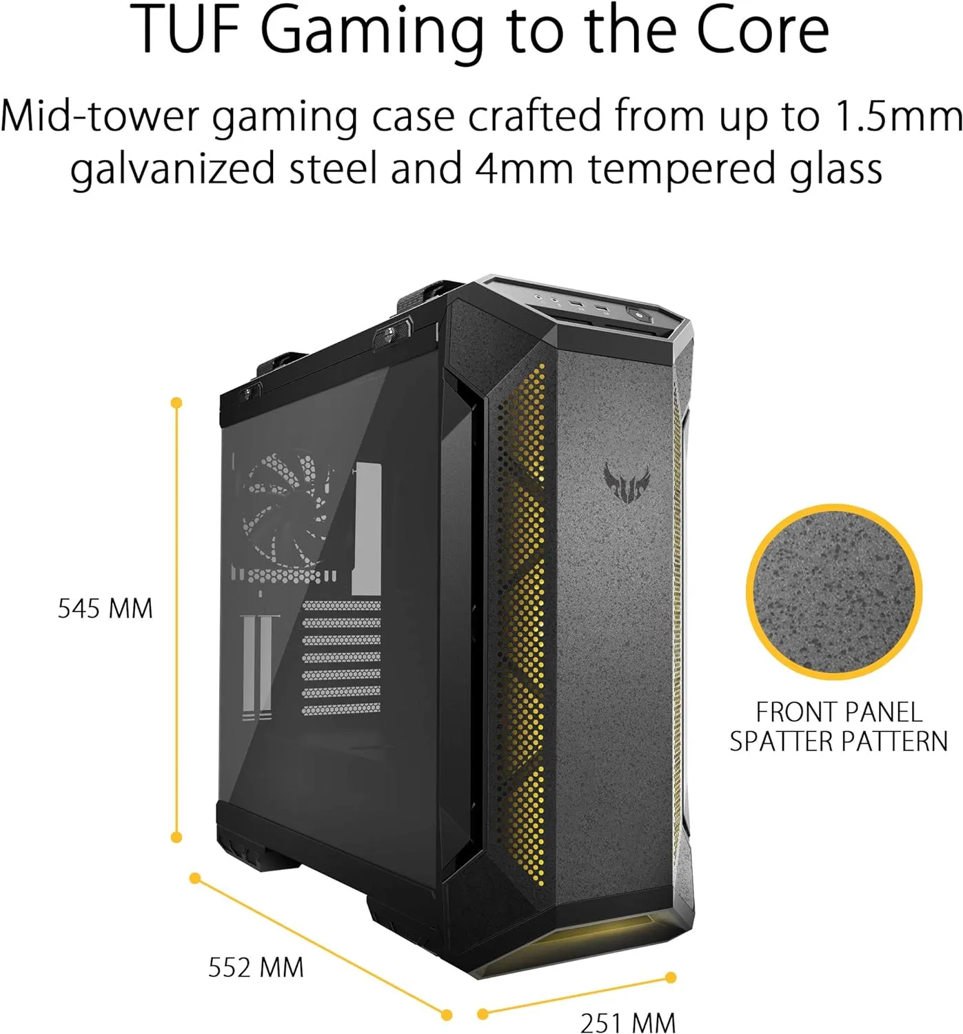 ASUS TUF Gaming GT501 (黑色) ATX Tower Case 可支援EATX主機板 (CA-AGT501)