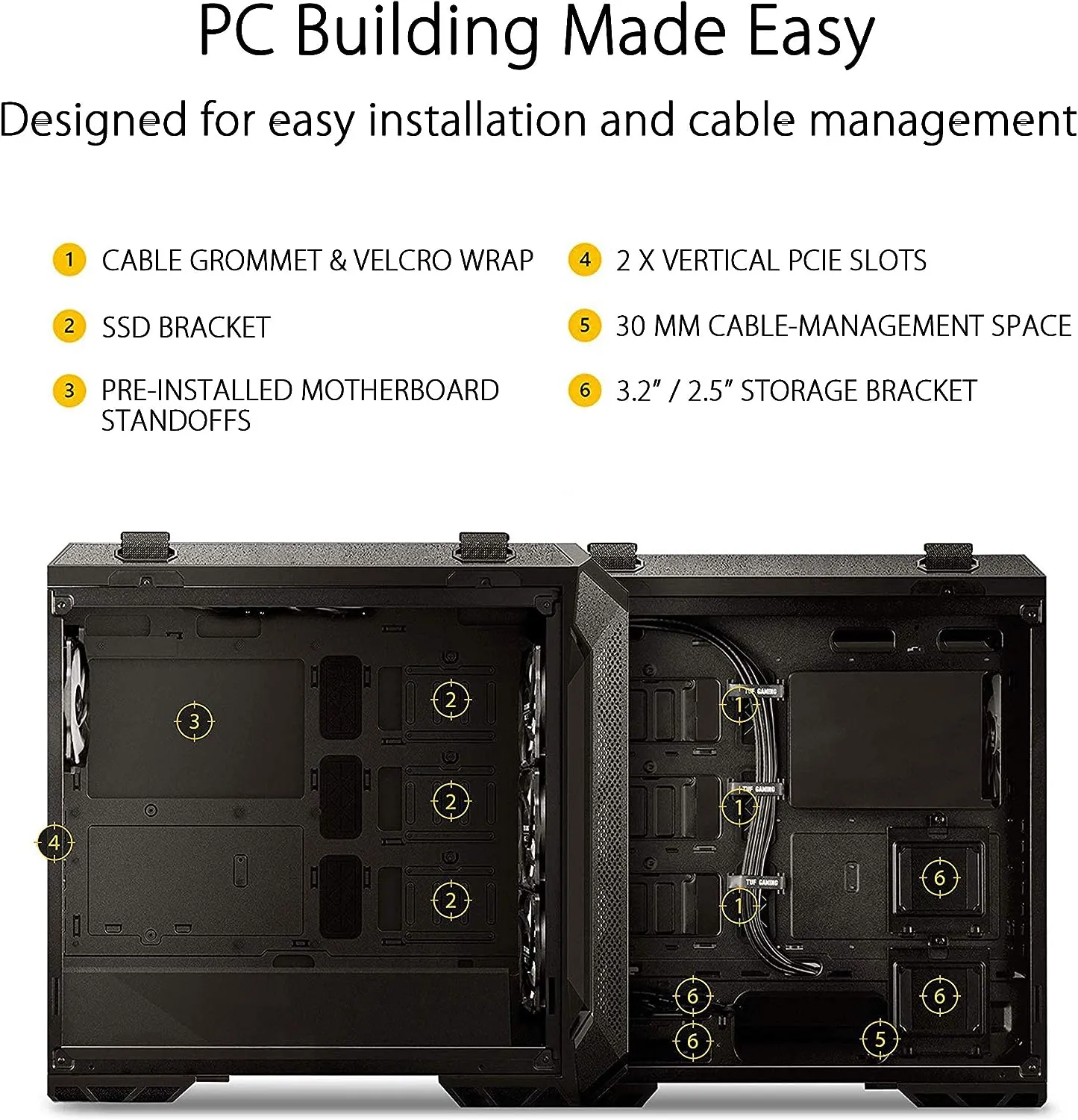 ASUS TUF Gaming GT501 (黑色) ATX Tower Case 可支援EATX主機板 (CA-AGT501)