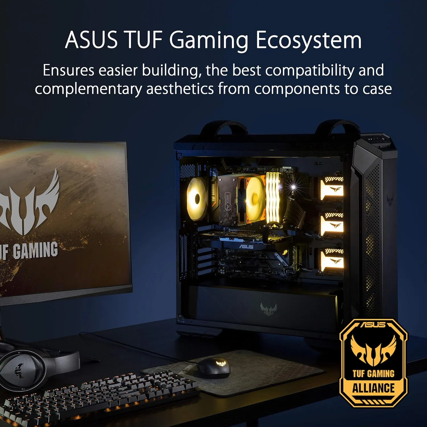 ASUS TUF Gaming GT501 (黑色) ATX Tower Case 可支援EATX主機板 (CA-AGT501)