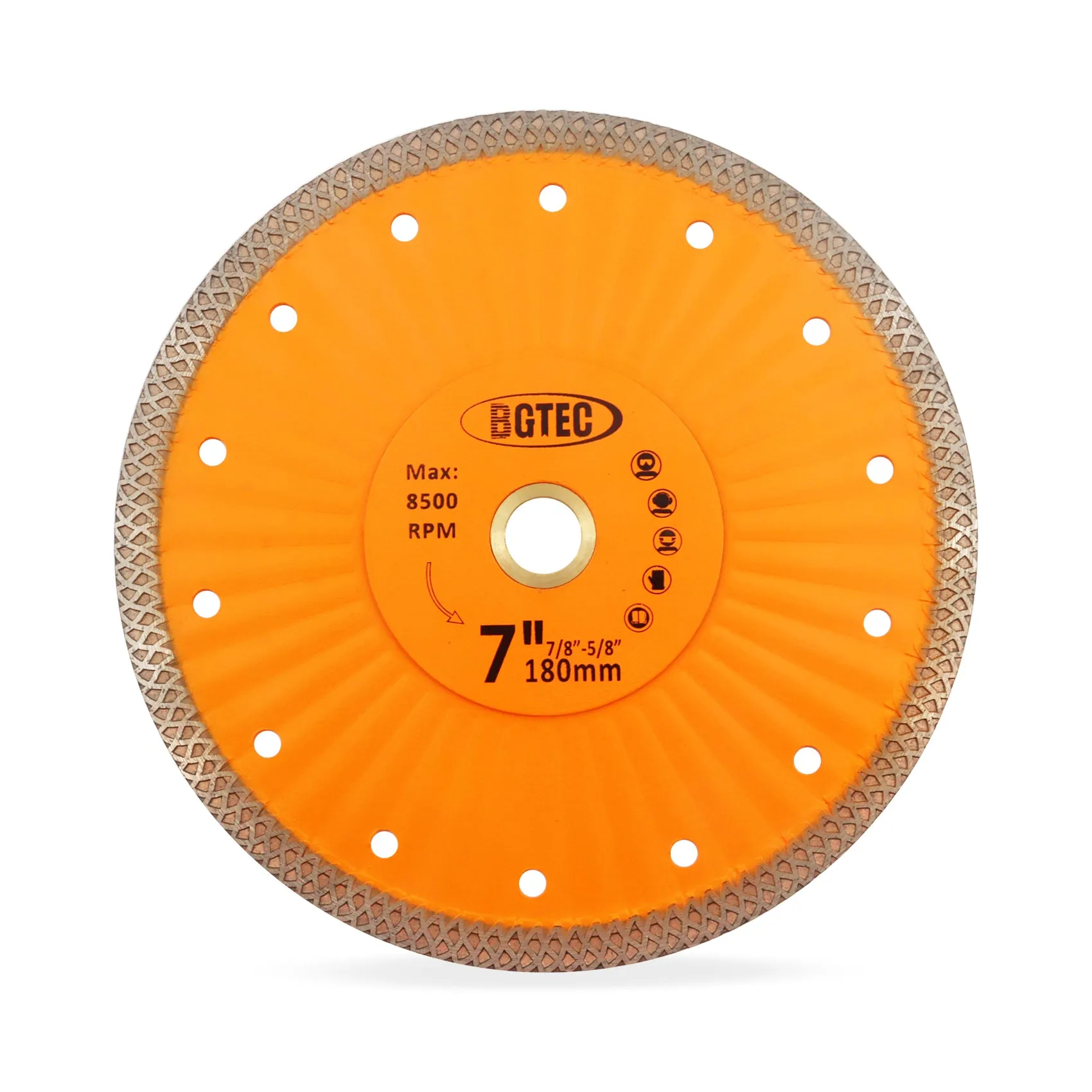 BGTEC Diamond Mesh Turbo Dry Cutting Disc with Welded Lug for Ceramic Tile Cutter Stone Masonry Dia 4''/4.5''/7''