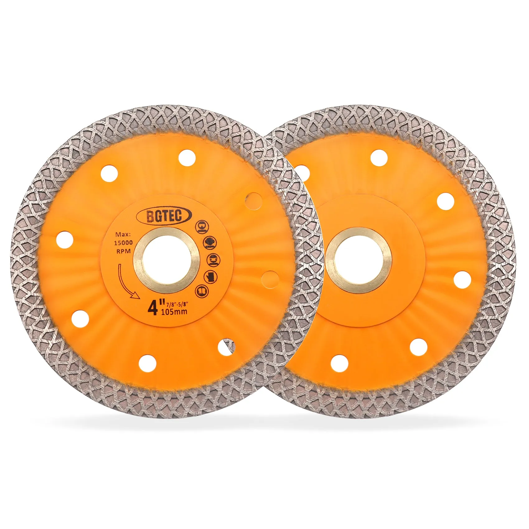 BGTEC Diamond Mesh Turbo Dry Cutting Disc with Welded Lug for Ceramic Tile Cutter Stone Masonry Dia 4''/4.5''/7''