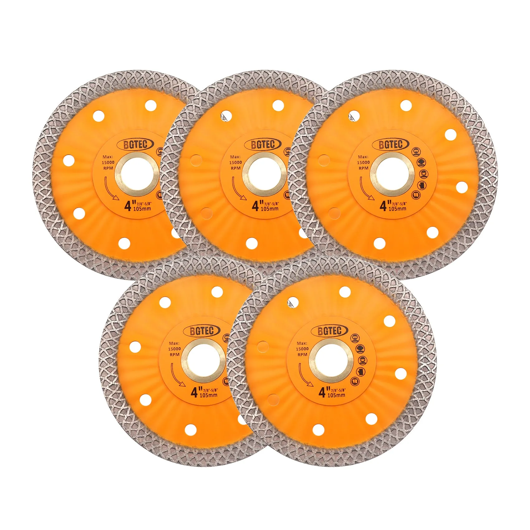 BGTEC Diamond Mesh Turbo Dry Cutting Disc with Welded Lug for Ceramic Tile Cutter Stone Masonry Dia 4''/4.5''/7''