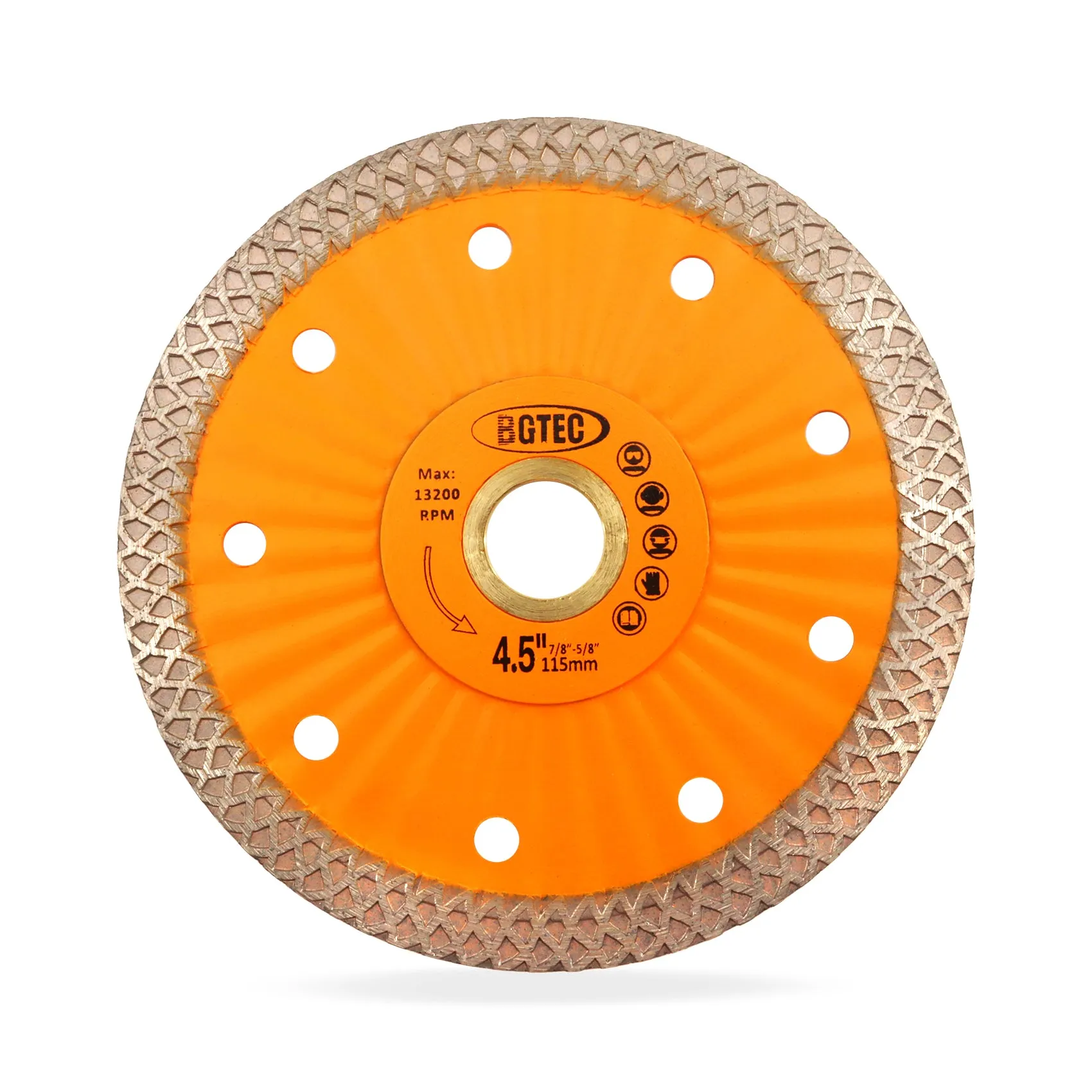 BGTEC Diamond Mesh Turbo Dry Cutting Disc with Welded Lug for Ceramic Tile Cutter Stone Masonry Dia 4''/4.5''/7''