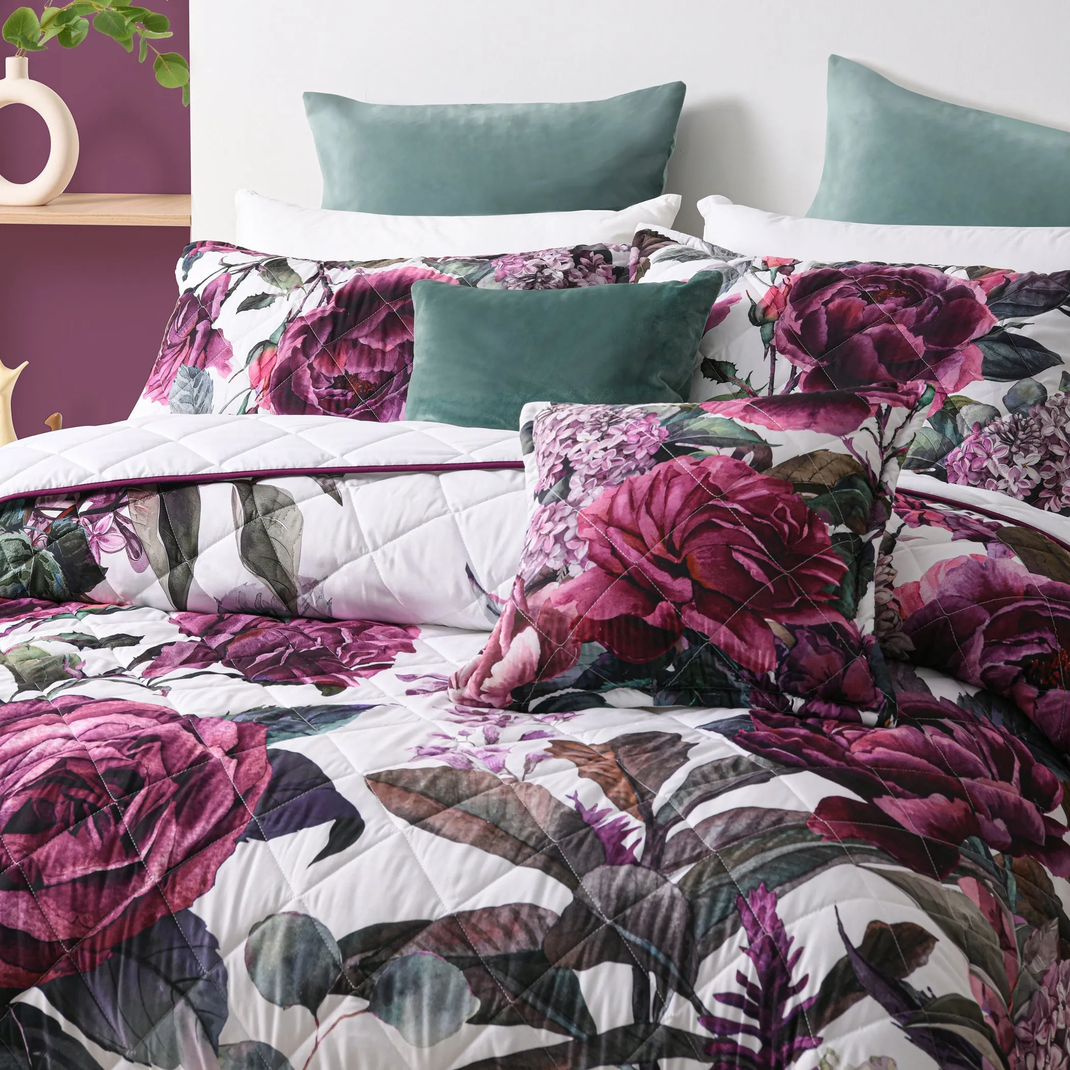 Bianca Bedding ABIGAIL Berry Polyester Bedspread Set