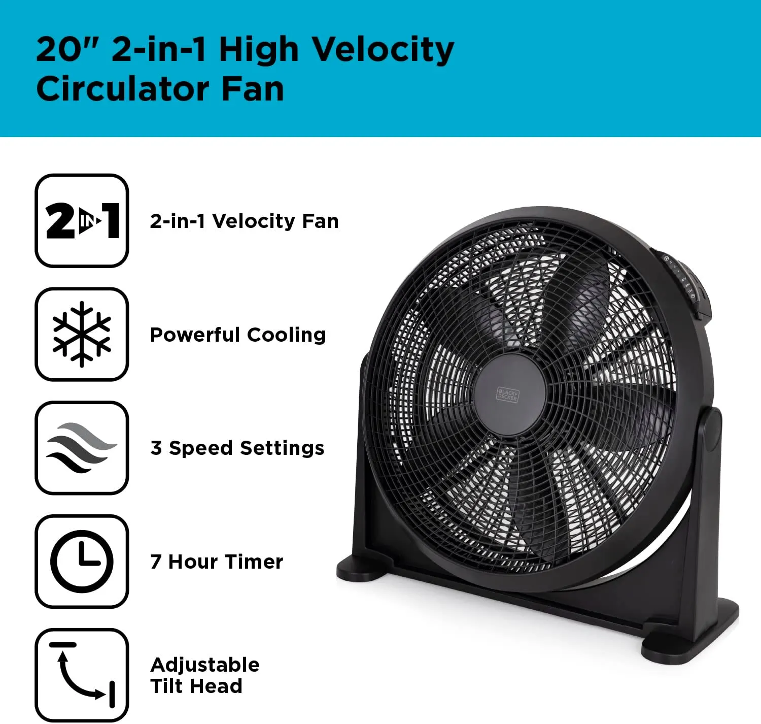 Black and Decker BXFF53001GB 20" Air Circulator