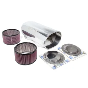 BLOWER DRIVE SERVICE Scoop Air Cleaner Assembly 21-1/8 x 10-1/2" Rectangle 7-1/4" Tall Dual 7-3/8" Carb Flange - Aluminum