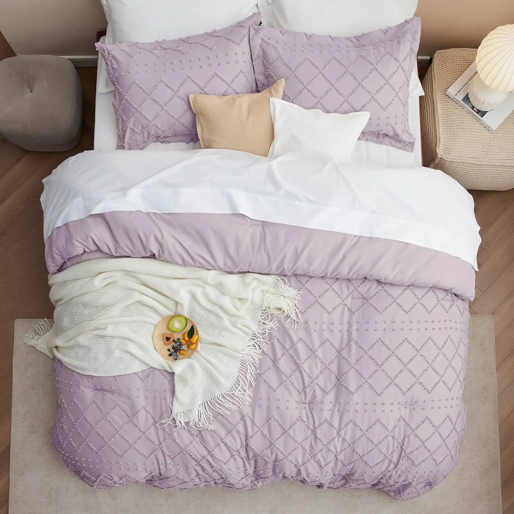 Boho Tufted Embroidery Comforter Set-2