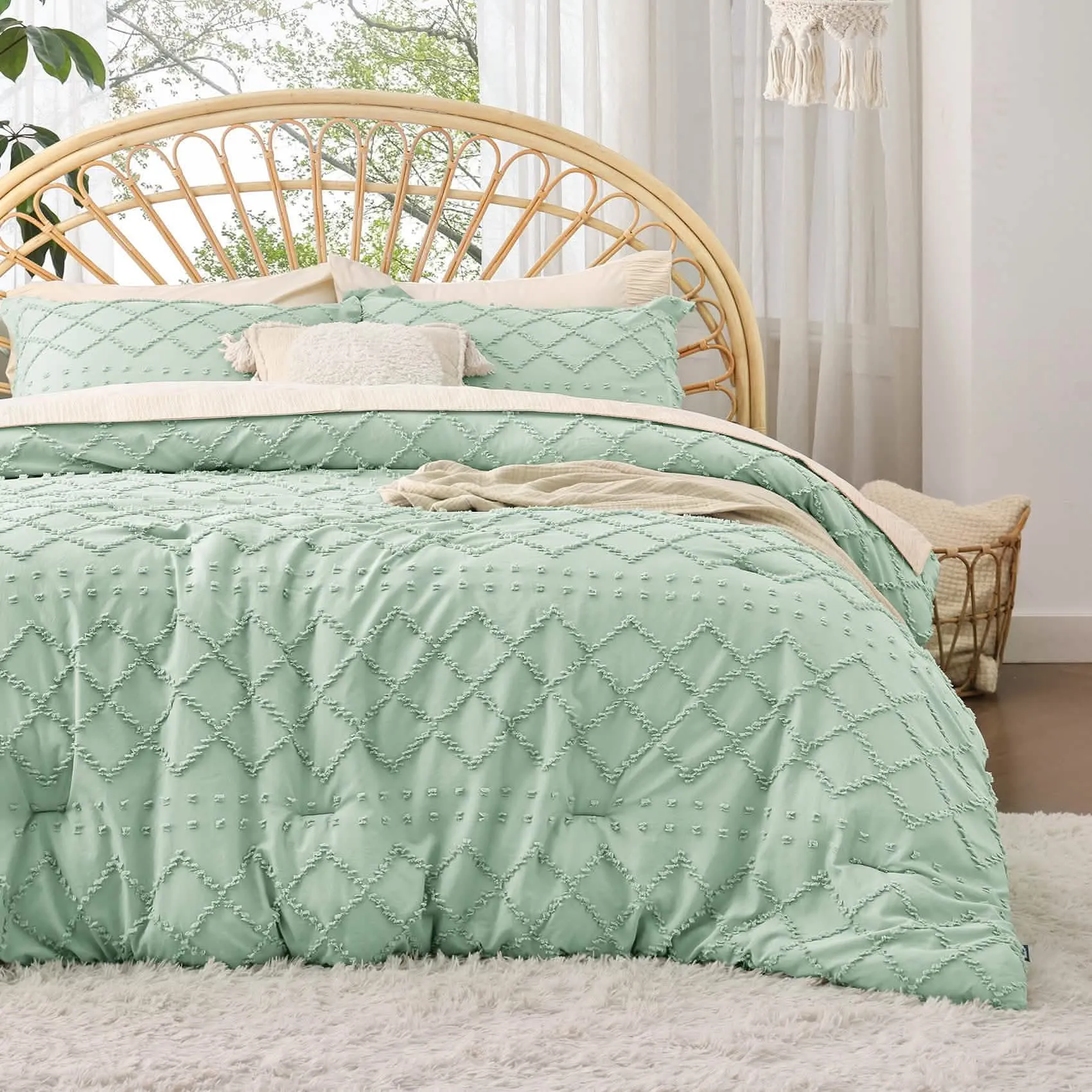 Boho Tufted Embroidery Comforter Set-2