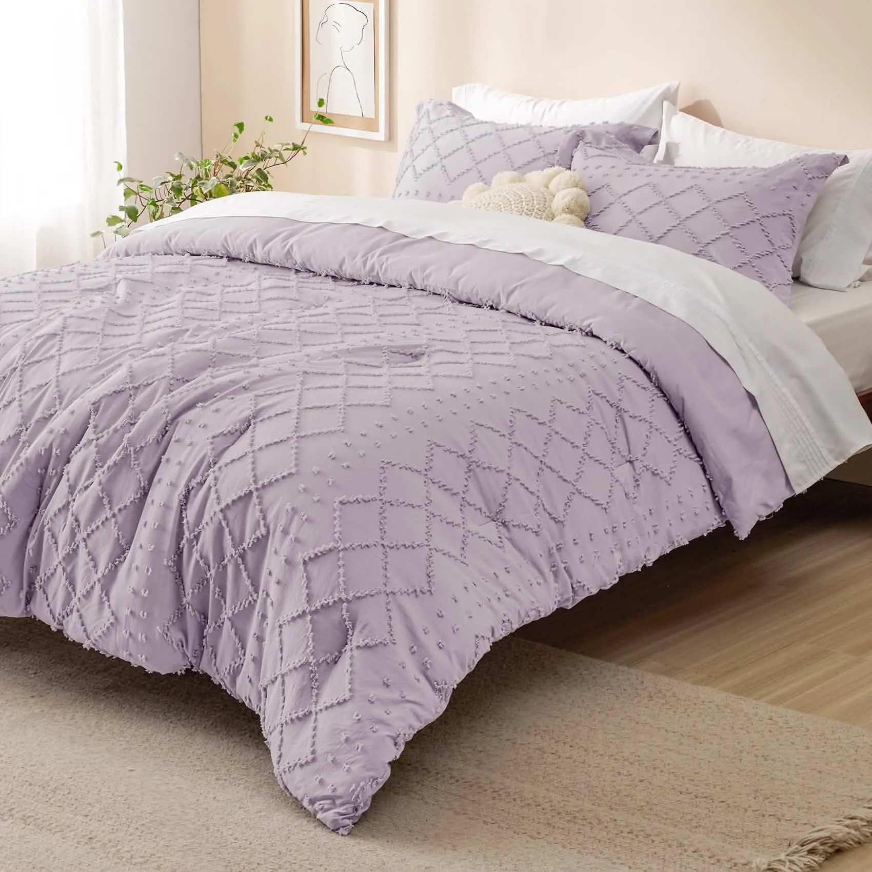 Boho Tufted Embroidery Comforter Set-2