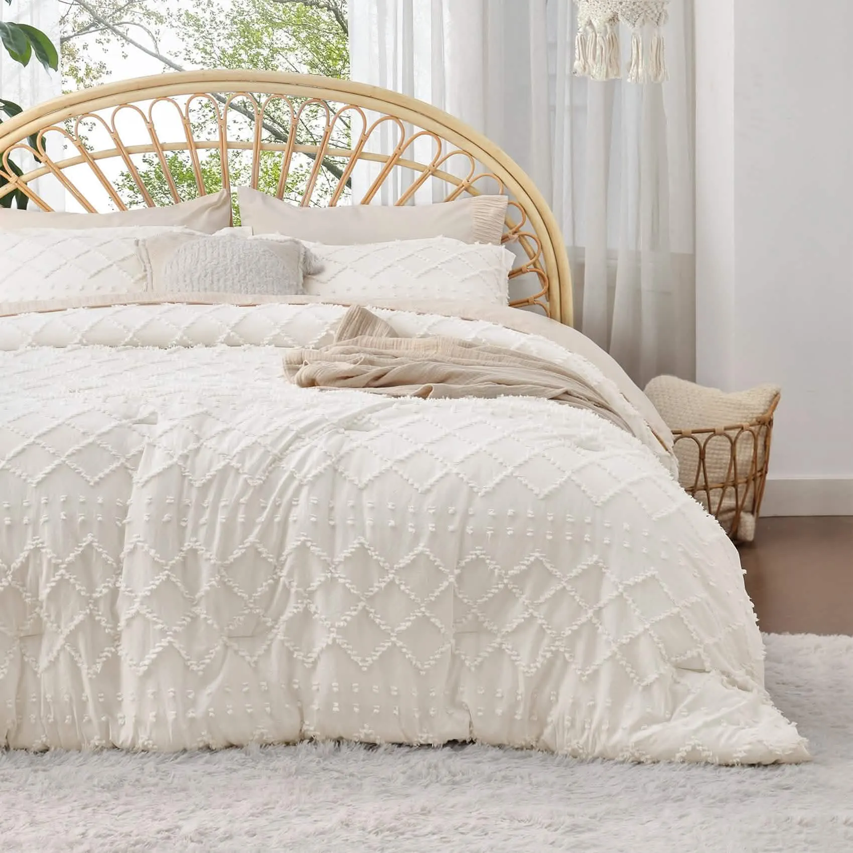 Boho Tufted Embroidery Comforter Set-2