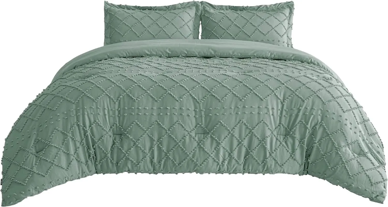 Boho Tufted Embroidery Comforter Set-2