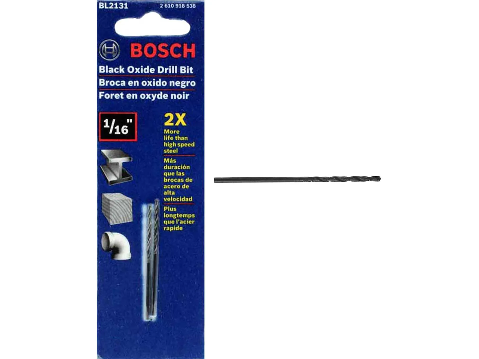 Bosch BL2131 - 1/16 inch Twist Drill Bits - 2pc