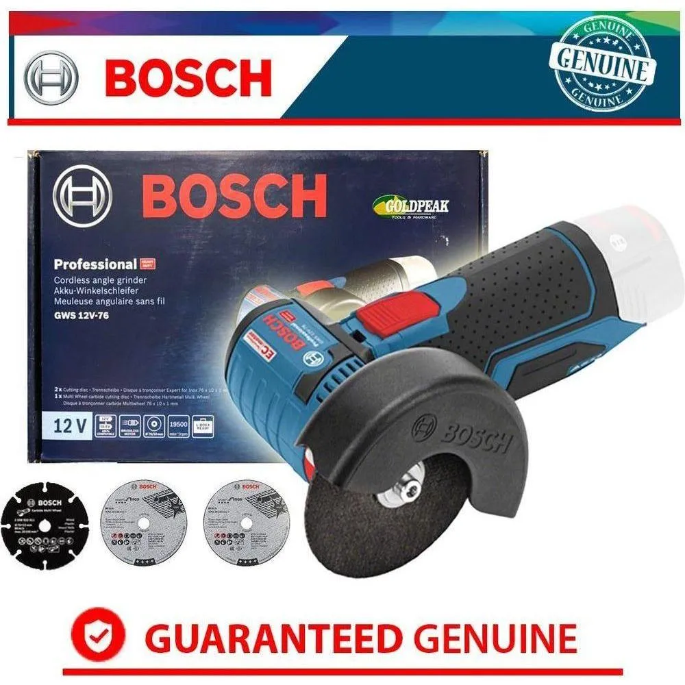 Bosch GWS 12V-76 Brushless Cordless Angle Grinder 3" (76mm) [Bare]