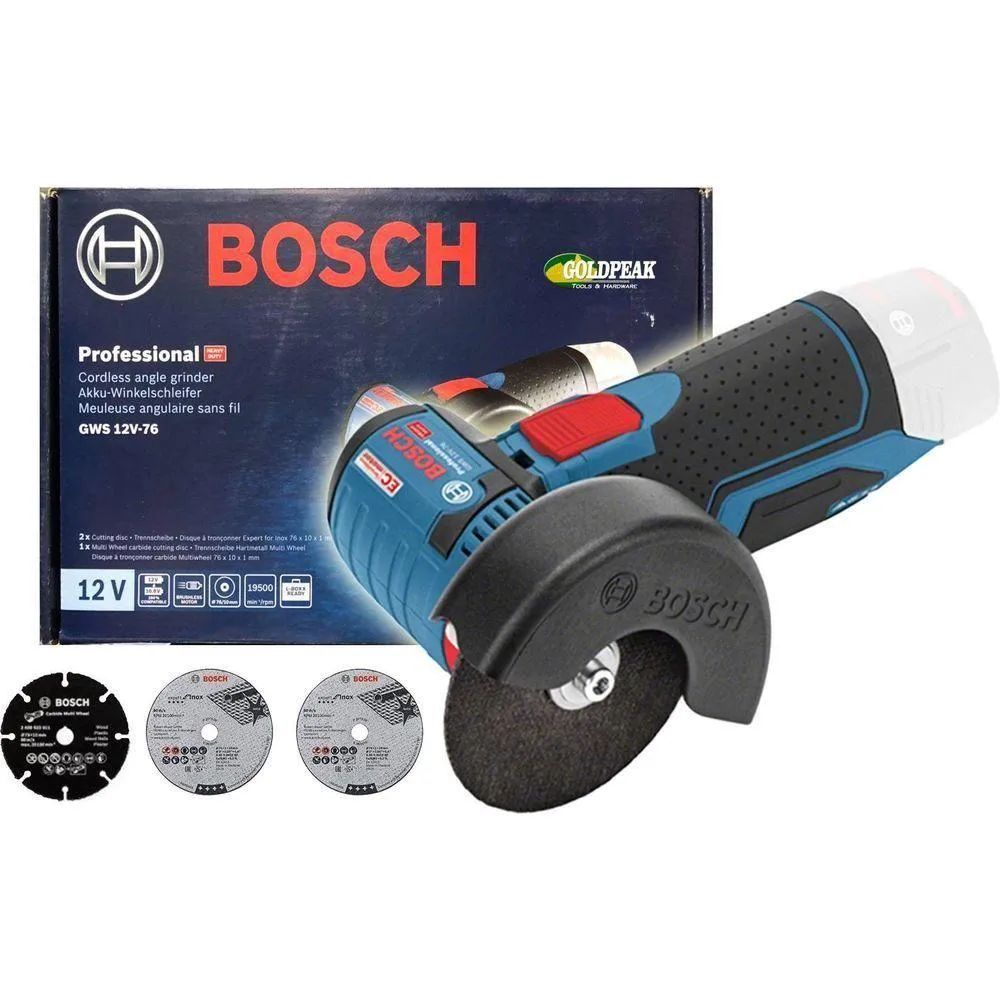 Bosch GWS 12V-76 Brushless Cordless Angle Grinder 3" (76mm) [Bare]