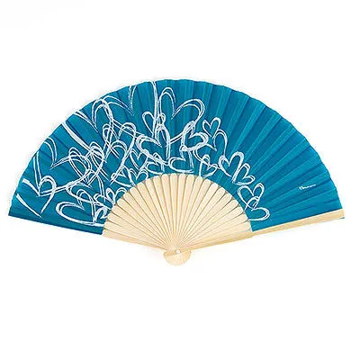 Bridesmaid Wedding Guest Hand Fan with Hearts (Pack of 6)