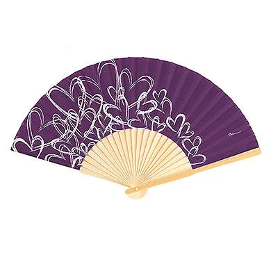 Bridesmaid Wedding Guest Hand Fan with Hearts (Pack of 6)