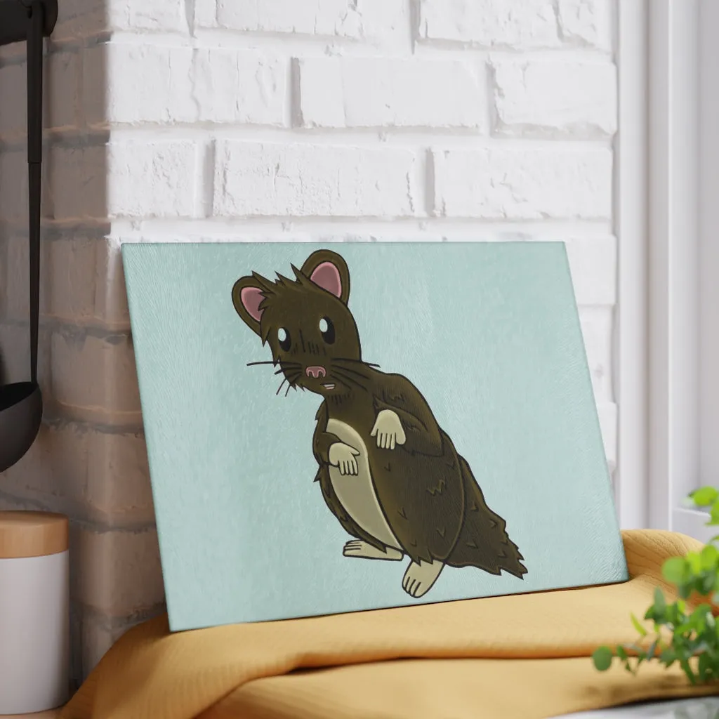 Brown Hamster Glass Cutting Board