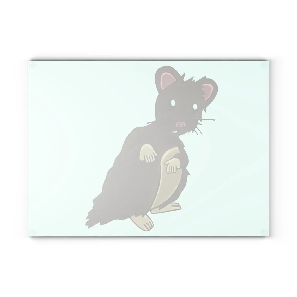 Brown Hamster Glass Cutting Board