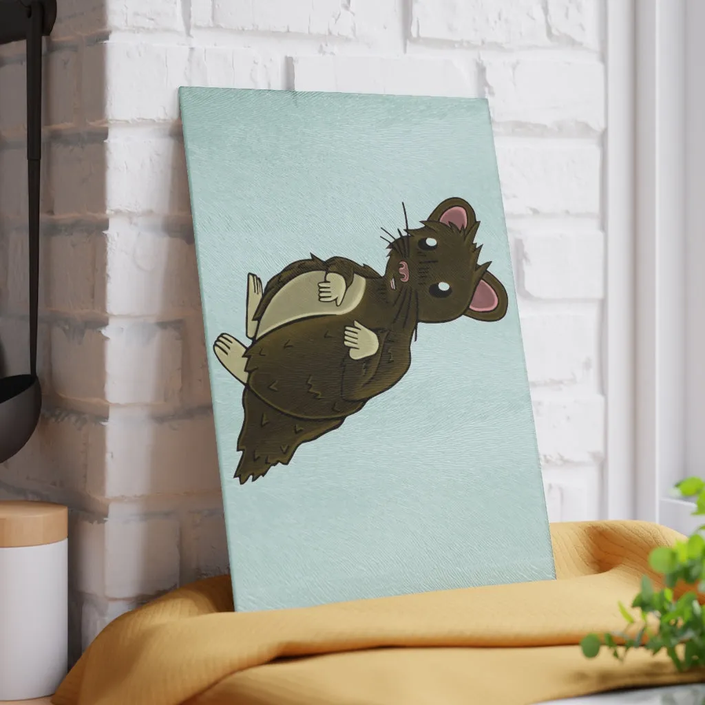 Brown Hamster Glass Cutting Board