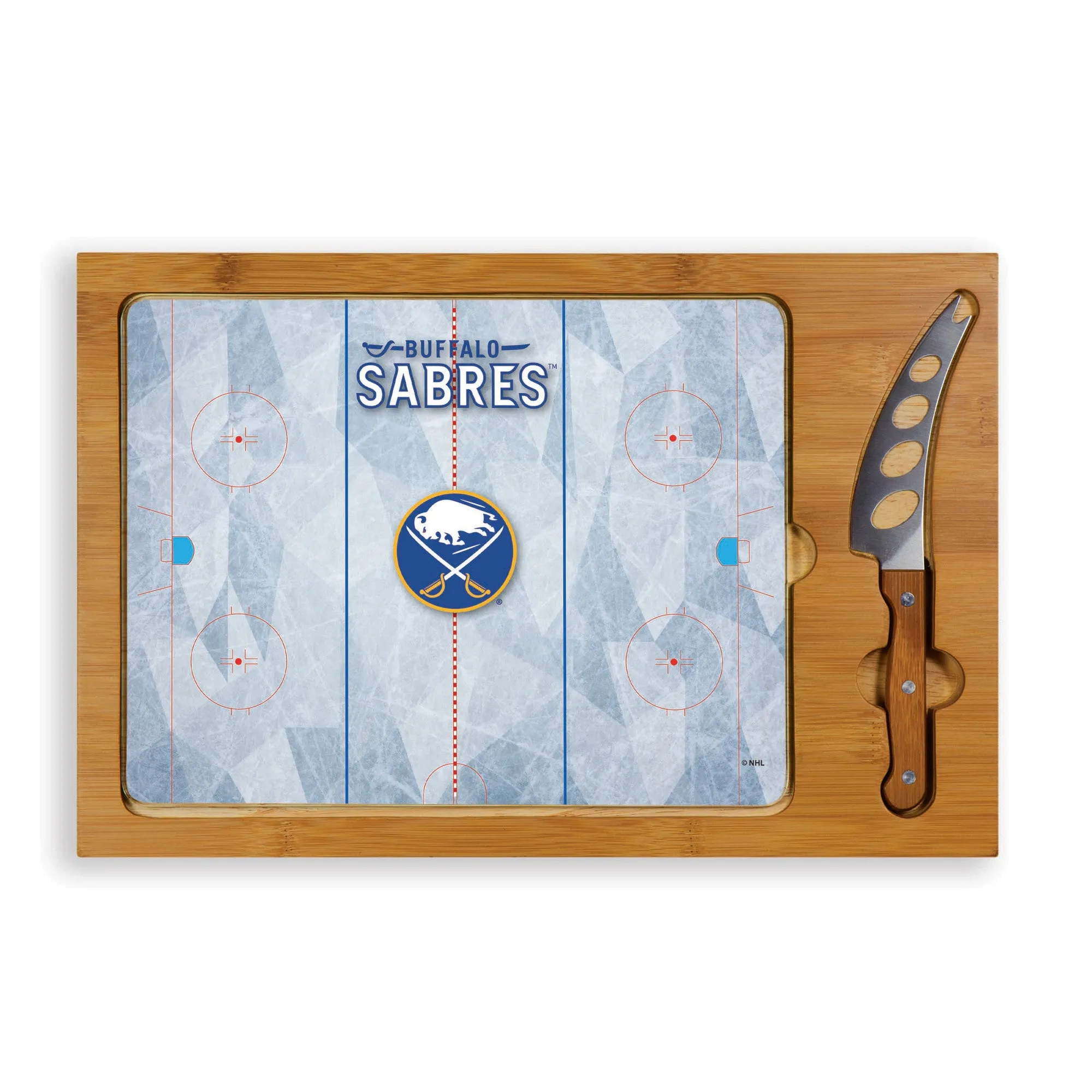 Buffalo Sabres Hockey Rink - Icon Glass Top Cutting Board & Knife Set