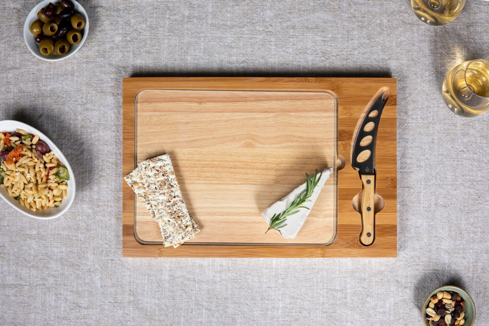 Cal Bears Football Field - Icon Glass Top Cutting Board & Knife Set