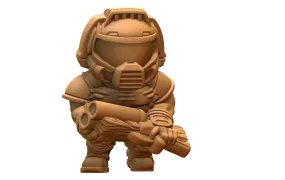 Capsule Chibi - Classic Doomguy W/Gun