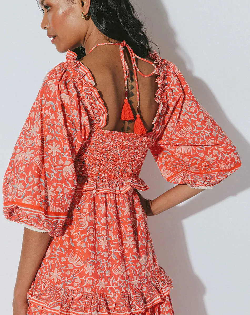 Celia Midi Dress | Fan Block Print