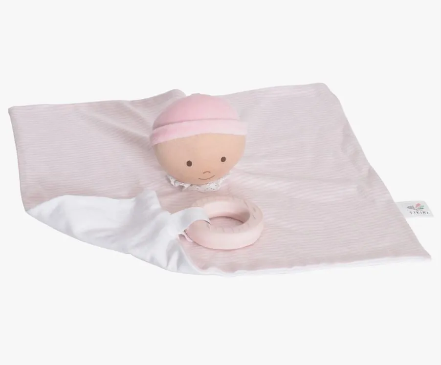 Cherub Baby Comforter with Rubber Teether -Pink