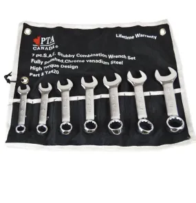 Combination Wrench Set 7 Pc Stubby Sae