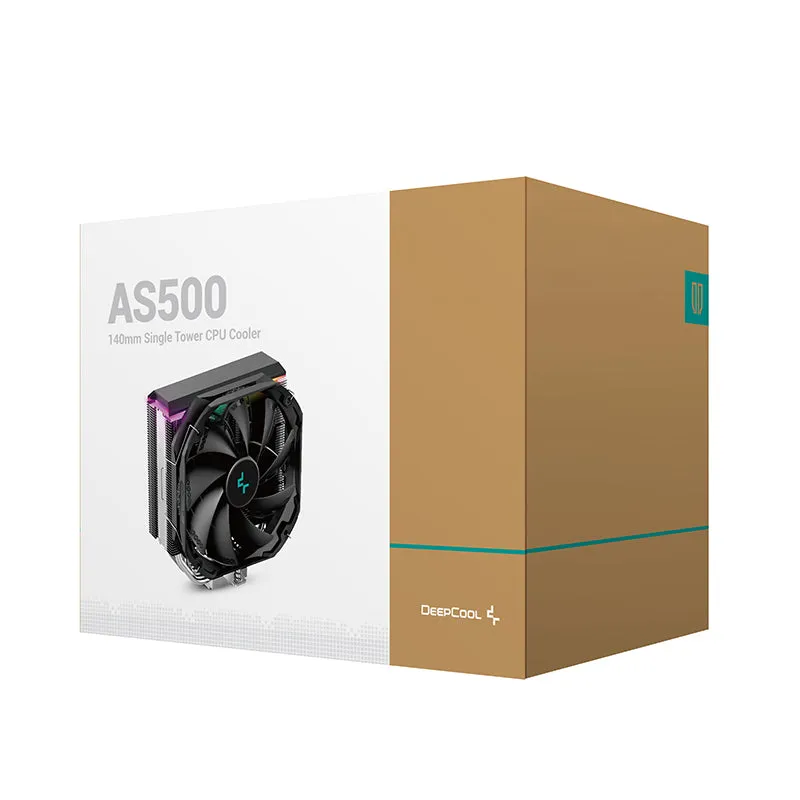 DeepCool AS500 ARGB CPU Air Cooler with 5 Heatpipe Design, TF140S 140MM PWM Fan Black 黑色 (AIRDC-AS500)