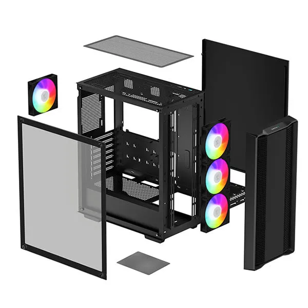 DeepCool | CC560 | ARGB V2 E-ATX | Mid-Tower Case With Tempered Glass Window - Black