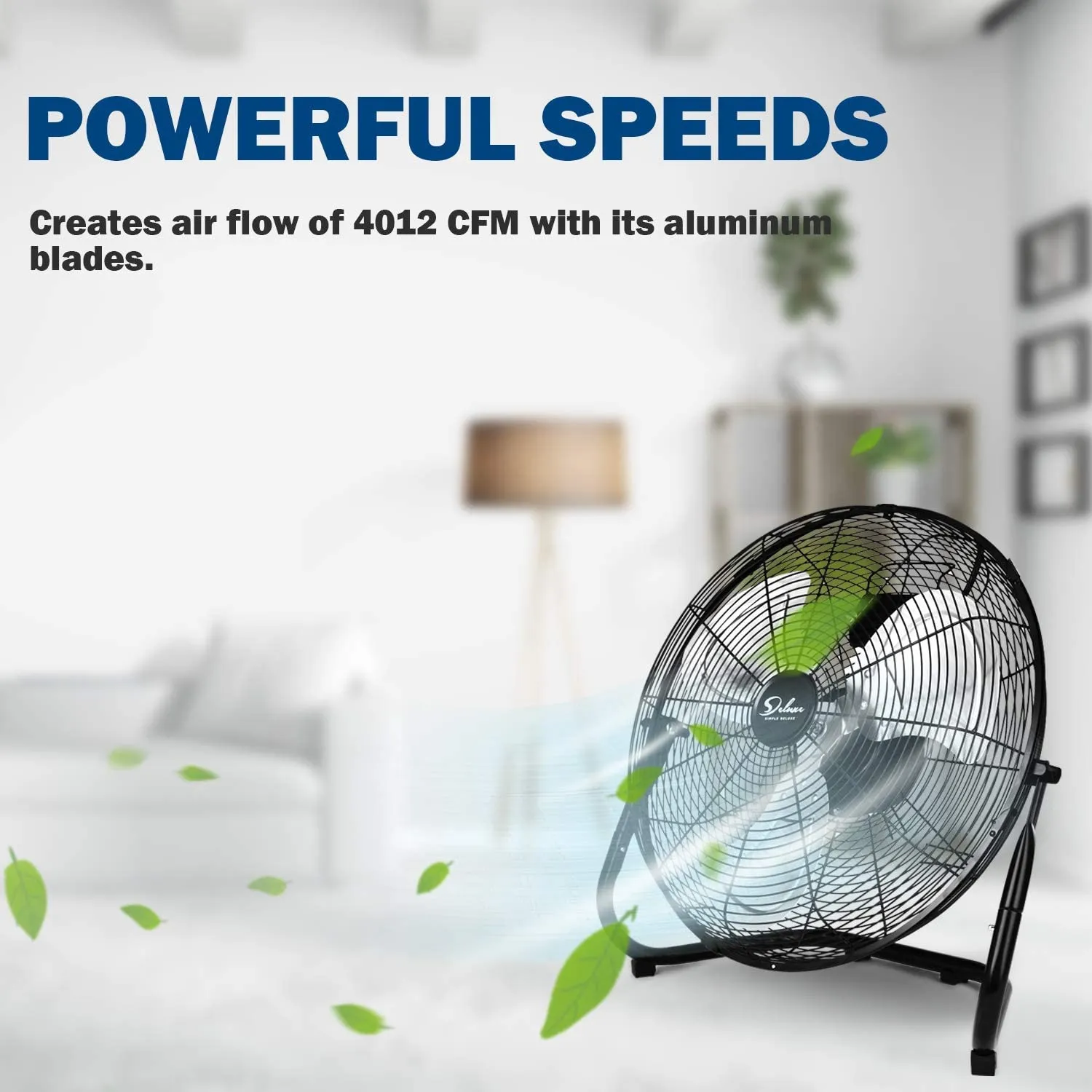 Deluxe 12 Inch 3-Speed Heavy Duty Metal Industrial Floor Fans